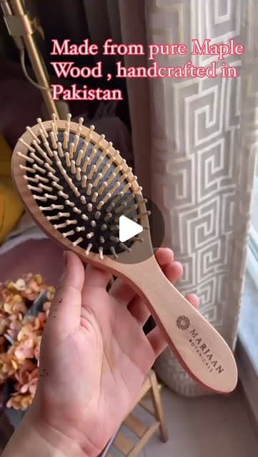 Marjaan Botanicals: Handcrafted maple wooden hair brush